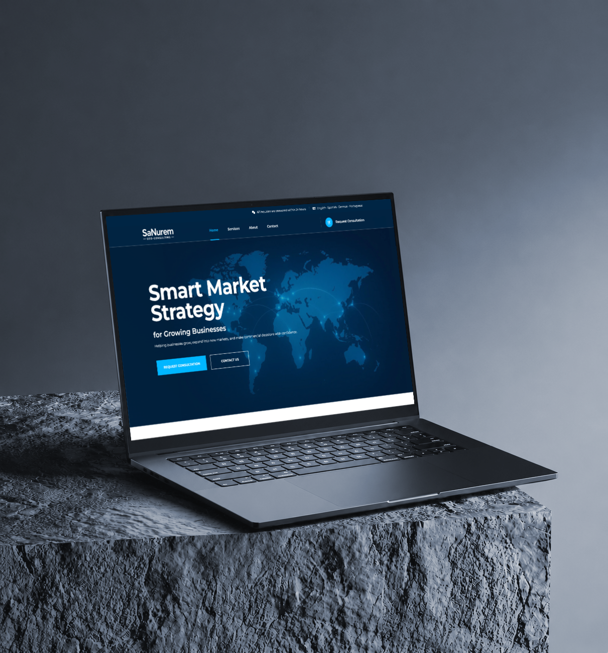 Mockup du site internet sanurem - Geo consulting - Piedras Negras Mockup du site internet sanurem - Geo consulting - Piedras Negras